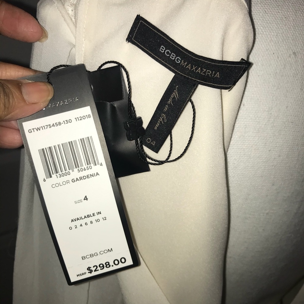 BCBG MAXAZRIA -Faux Wrap Cutout Bodysuit Blouse - Picture 8 of 12